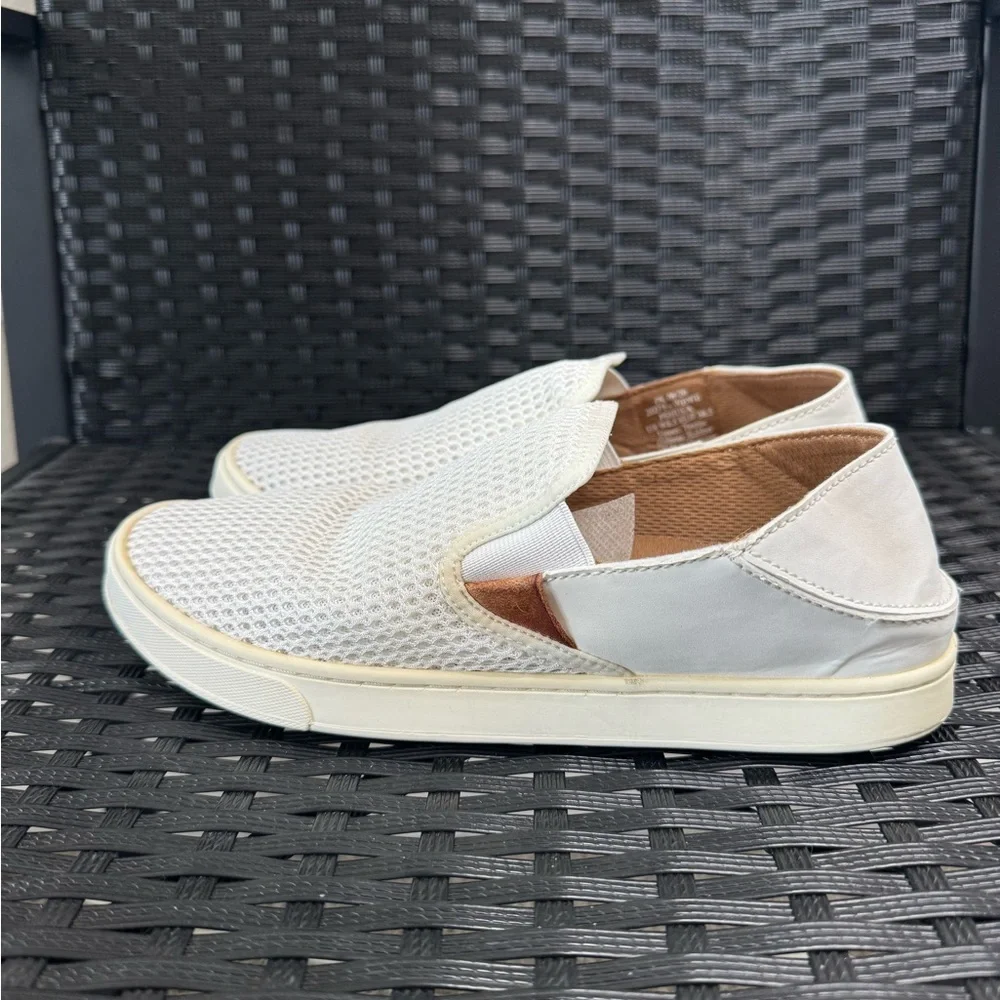 Olukai Pehuea Women’s Slip-On Sneakers White Mesh W8.5 EUR‎ 38.5 Comfy